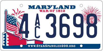 MD license plate 4AC3698