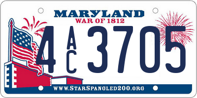 MD license plate 4AC3705