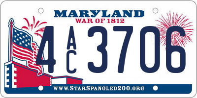 MD license plate 4AC3706