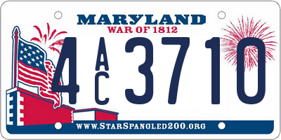 MD license plate 4AC3710