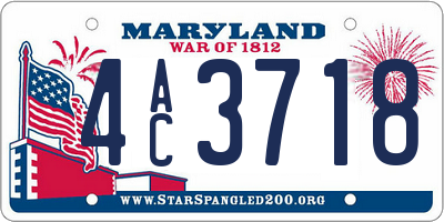 MD license plate 4AC3718