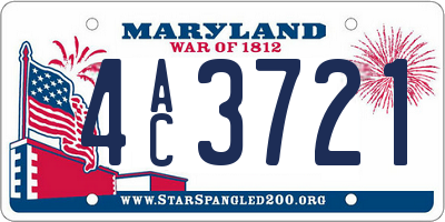MD license plate 4AC3721