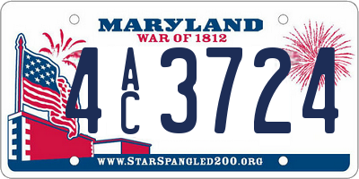 MD license plate 4AC3724