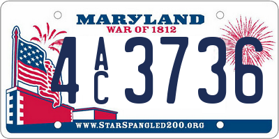 MD license plate 4AC3736