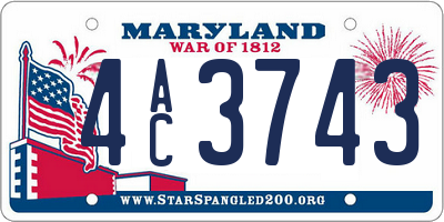 MD license plate 4AC3743
