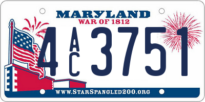 MD license plate 4AC3751
