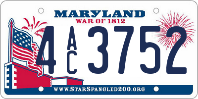 MD license plate 4AC3752