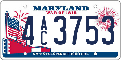 MD license plate 4AC3753