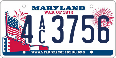 MD license plate 4AC3756