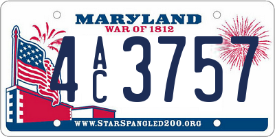 MD license plate 4AC3757