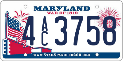 MD license plate 4AC3758