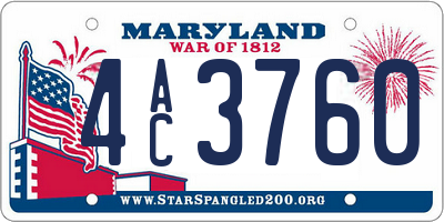 MD license plate 4AC3760