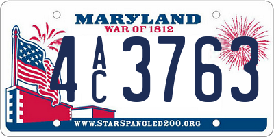MD license plate 4AC3763