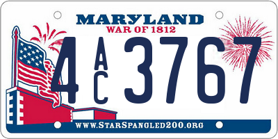 MD license plate 4AC3767