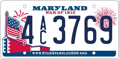 MD license plate 4AC3769