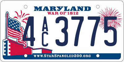 MD license plate 4AC3775