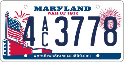 MD license plate 4AC3778
