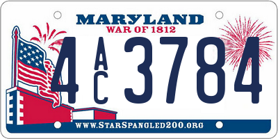 MD license plate 4AC3784