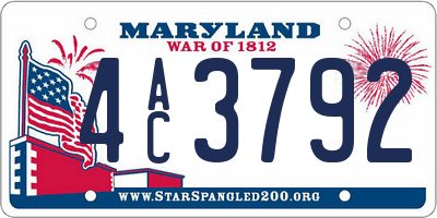 MD license plate 4AC3792
