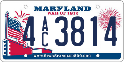 MD license plate 4AC3814