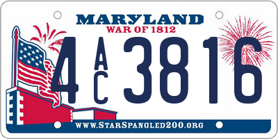 MD license plate 4AC3816
