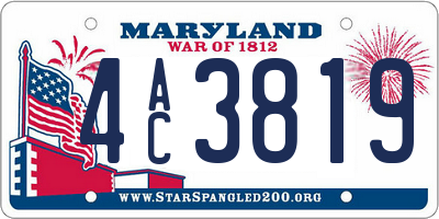 MD license plate 4AC3819