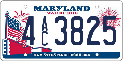 MD license plate 4AC3825