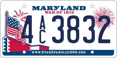 MD license plate 4AC3832