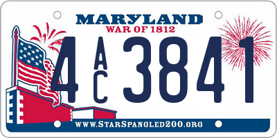 MD license plate 4AC3841