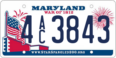 MD license plate 4AC3843