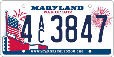 MD license plate 4AC3847