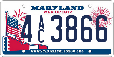 MD license plate 4AC3866