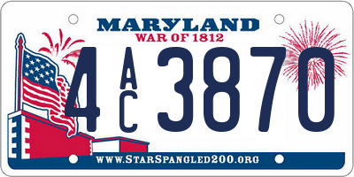 MD license plate 4AC3870