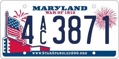 MD license plate 4AC3871