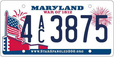 MD license plate 4AC3875