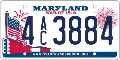 MD license plate 4AC3884