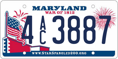 MD license plate 4AC3887