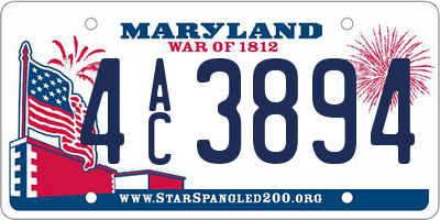 MD license plate 4AC3894