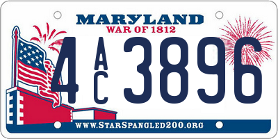 MD license plate 4AC3896