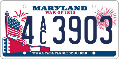 MD license plate 4AC3903