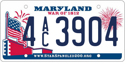 MD license plate 4AC3904