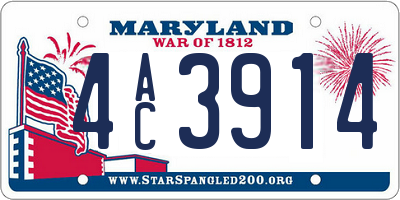 MD license plate 4AC3914