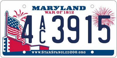 MD license plate 4AC3915