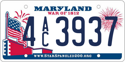 MD license plate 4AC3937