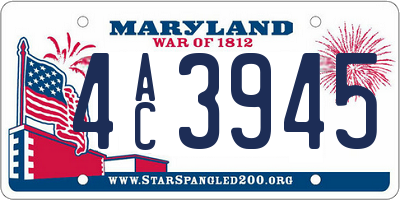 MD license plate 4AC3945