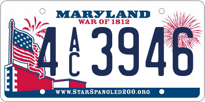 MD license plate 4AC3946