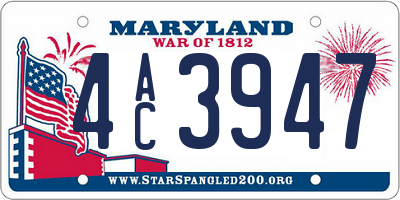 MD license plate 4AC3947