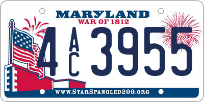 MD license plate 4AC3955