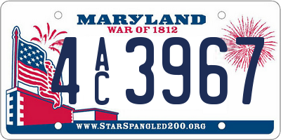 MD license plate 4AC3967