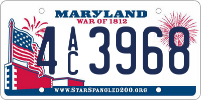 MD license plate 4AC3968